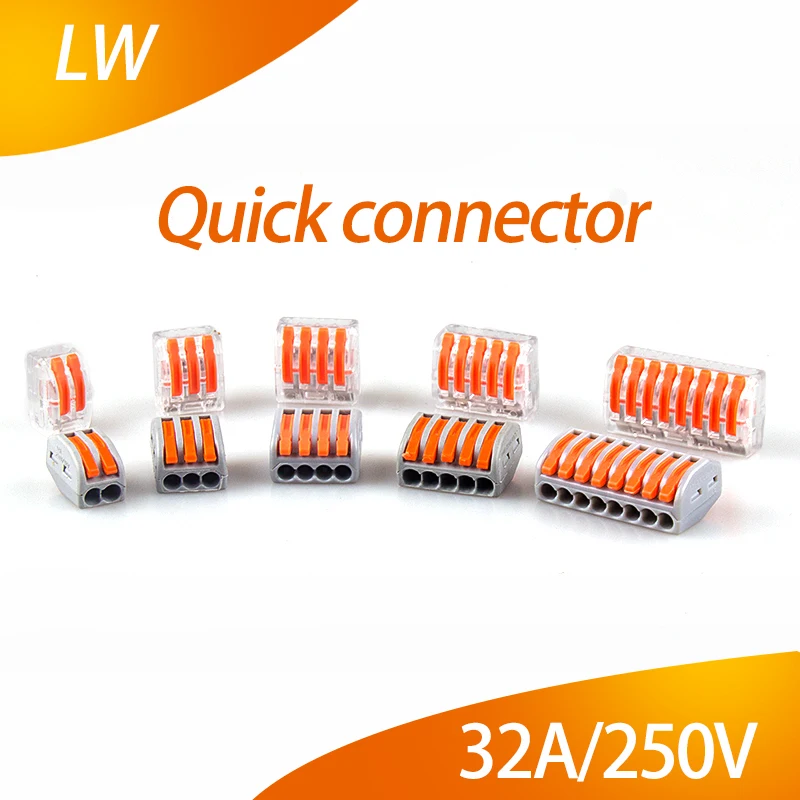 

Mini Fast Wire Cable Connectors Universal Compact Conductor Spring Splicing Wiring Connector Push-in Terminal 20/50/100 PCS