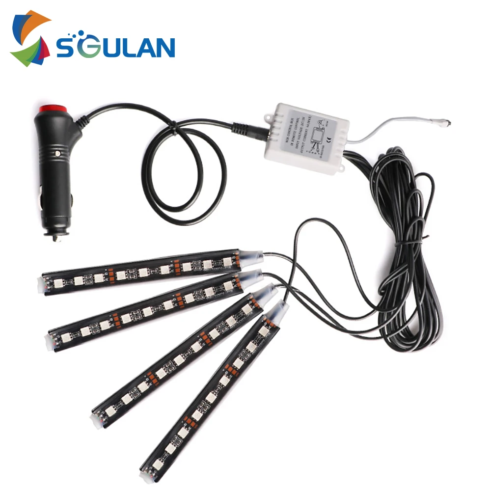 Автомобильный окружающий светильник автомобильный 5050 9 светодиодов с пультом