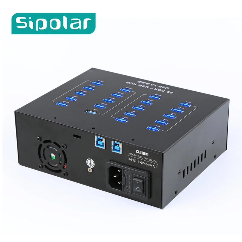 Usb концентратор Sipolar для зарядки с 20 портами USB 3 0 со встроенным блоком питания Huawei