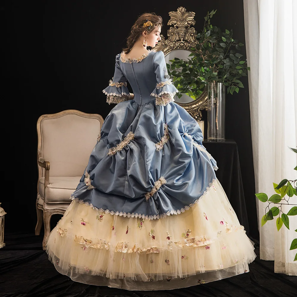 

18th Century Women's Rococo Ball Gown Printing Long Gothic Victorian Masquerade Theme Dresses