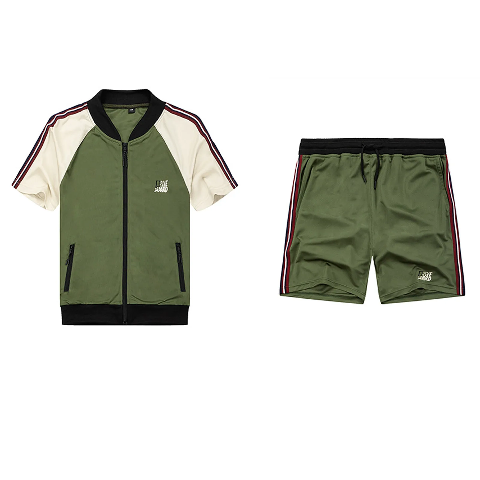 

Men's Summer Casual Set Outdoor Sports Two-Piece Tracksuit Set Patchwork Colors