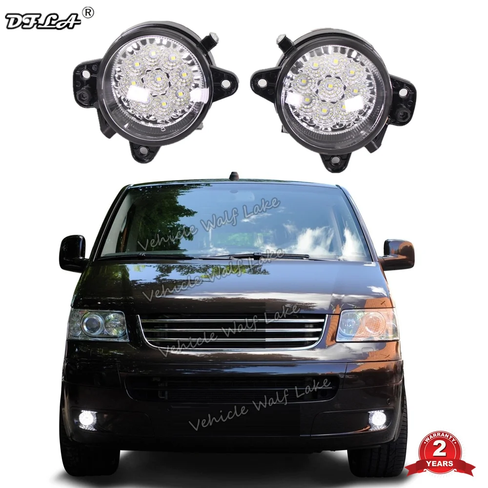 2 шт. для VW Transporter Multivan Caravelle T5 2003 2004 2005 2006 2007 2008 2009 2010 стайлинга автомобилей 9 светодиодный DRL Противотуманные светильник противотуманная фара