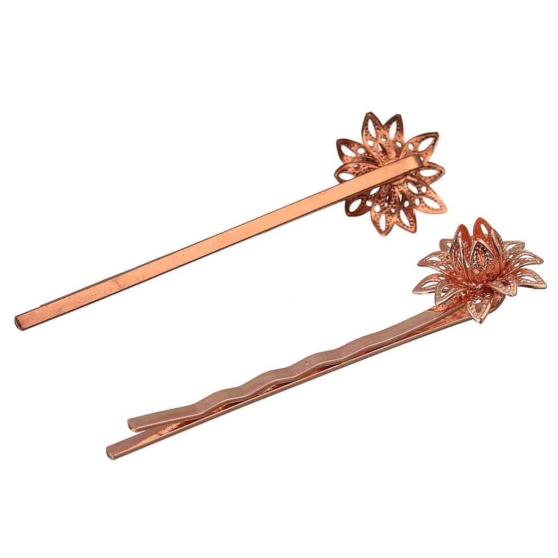 

Ciseng Copper Hair Barrette Hair Pins 3D Hollow Floral Flowers Hair Clip Bobby Pin Womens Hair jewelry Findings Accessories