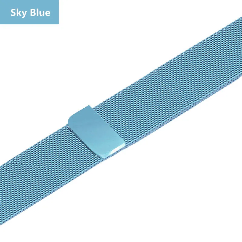 Хохлатый ремешок apple watch band Milanese Loop apple watch 4 3 band iwatch band 42 мм 38 мм correa 44 мм/40 мм pulseira bracelet - Цвет ремешка: sky blue