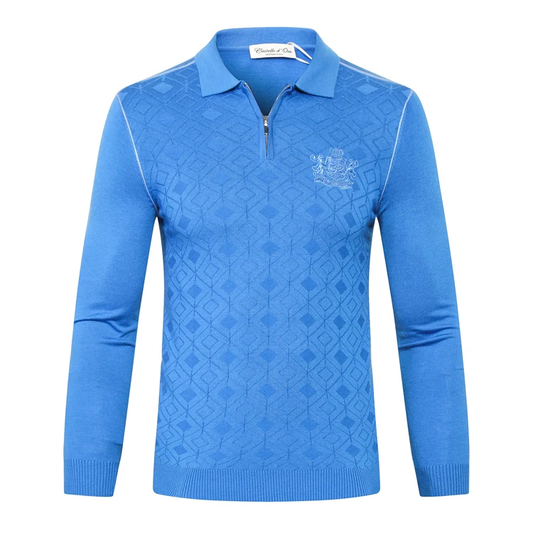 

Billionaire Sweater wool cowhide men's 2021 new casual zipper warm Long sleeve elasticity England printing big size M-5XL