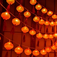 2m led holiday lights traditional chinese red lantern lamp usbbattery operated string light for chinese new year festival decor
