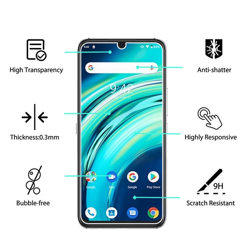 2 шт. взрывозащищенное переднее закаленное стекло для ЖК экрана Umidigi A9 Pro Защитная