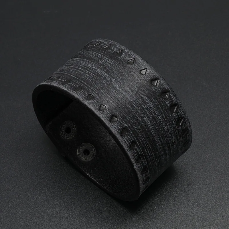 Браслет из натуральной кожи для мужчин и женщин в стиле панк | Украшения