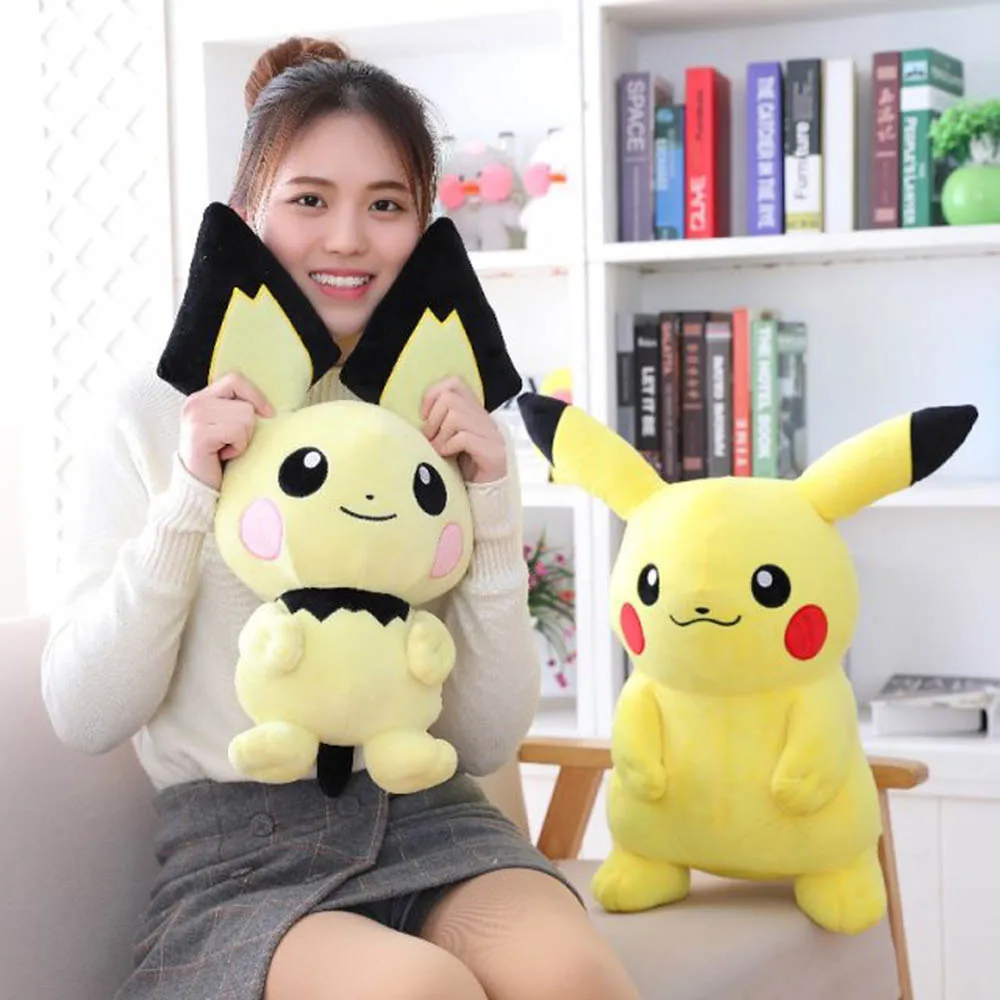 Высокое качество Lovers Pikachu плюшевые игрушки милые аниме мультфильм Peluche Пикачу