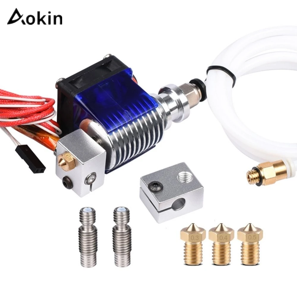 Aokin For E3D V6 Hot End Full Kit 1.75mm 12V Bowden Reprap 3D Printer Accessories Extruder Parts 0.4mm Nozzle 3 Orders | Компьютеры и