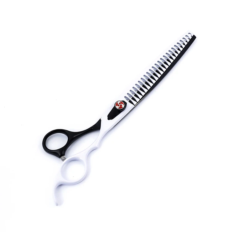 

8 Inch White with Black Professional Equipment Haircut Barber Thinning Shears Scissors