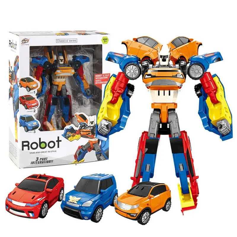 

No Box 3 In 1 Transformation Tobots Robot Action Figure Toy Car Toys Cartoon Animation Model Set For Boys Birthdays Gifts