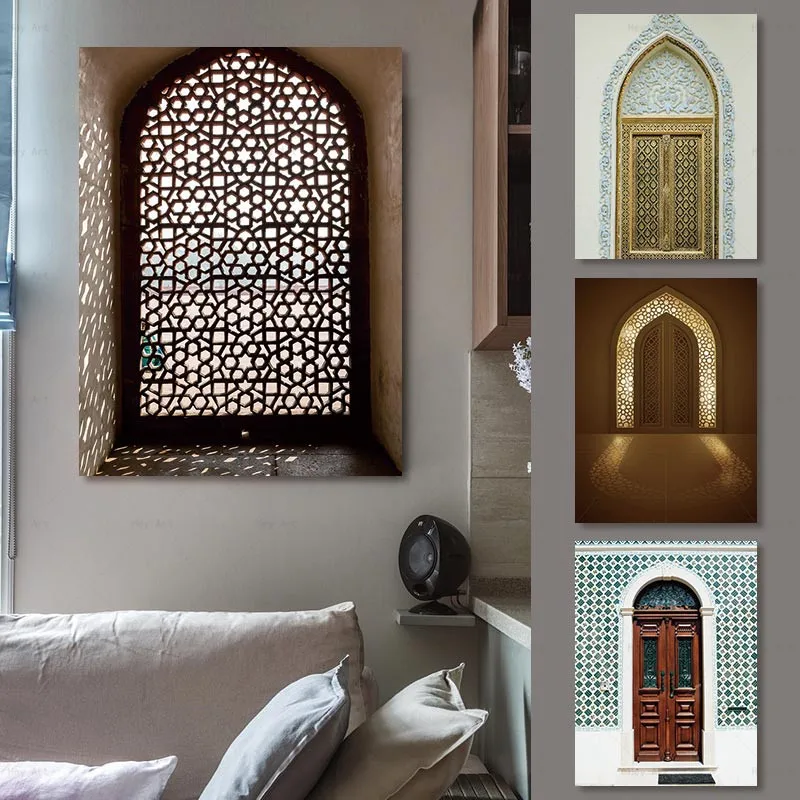 Настенная картина с изображением дверей на холсте в скандинавском стиле плакаты