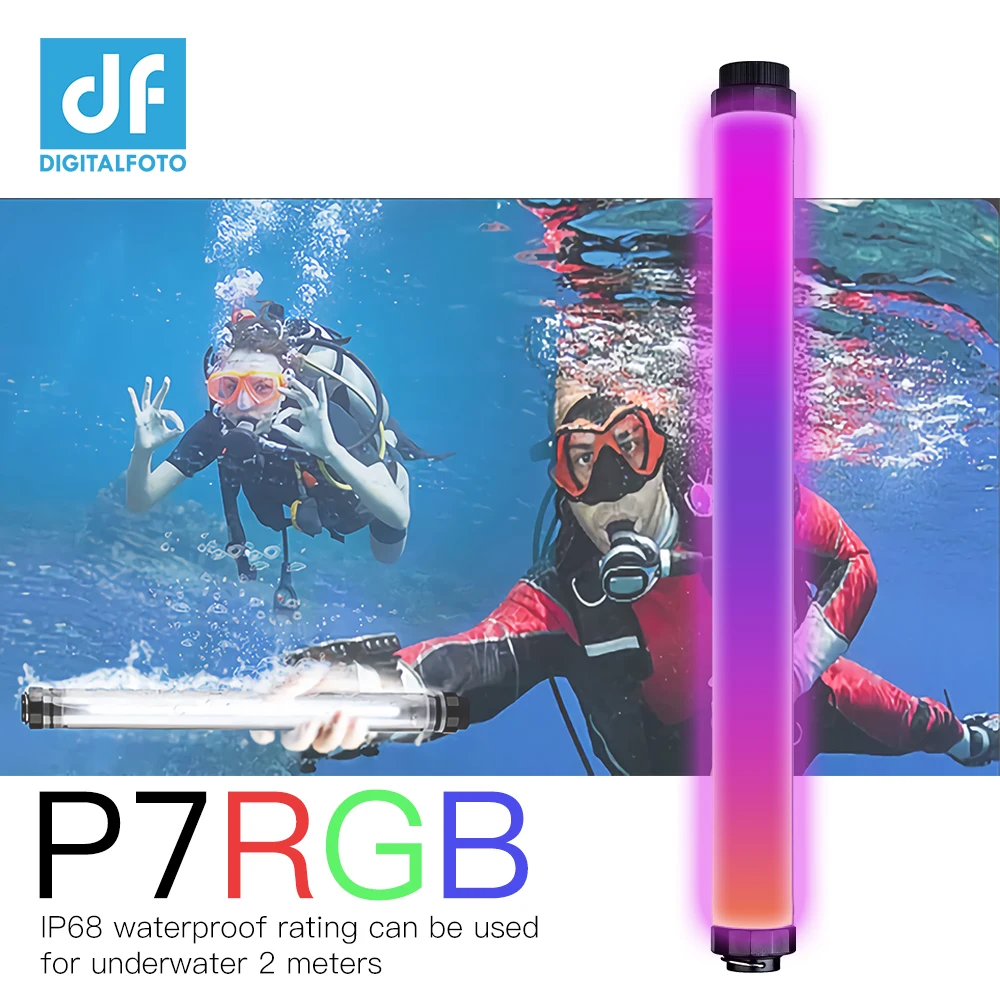 P7 RGB IP68 2 м Водонепроницаемая светодиодная трубка с пультом дистанционного