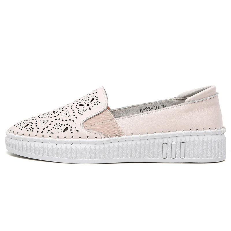 

Women's Flats Soft Casual Comfort Leather Loafers Hot Sale Hand Made Sewing Slip-on Lady Shoes