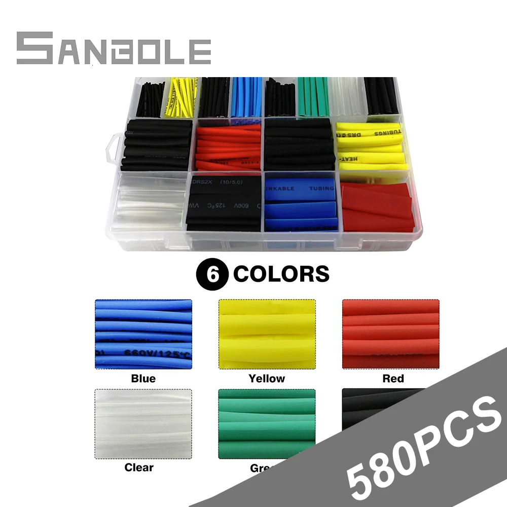 580 штук в штучной упаковке термоусадочная трубка втулка для кабеля безопасная
