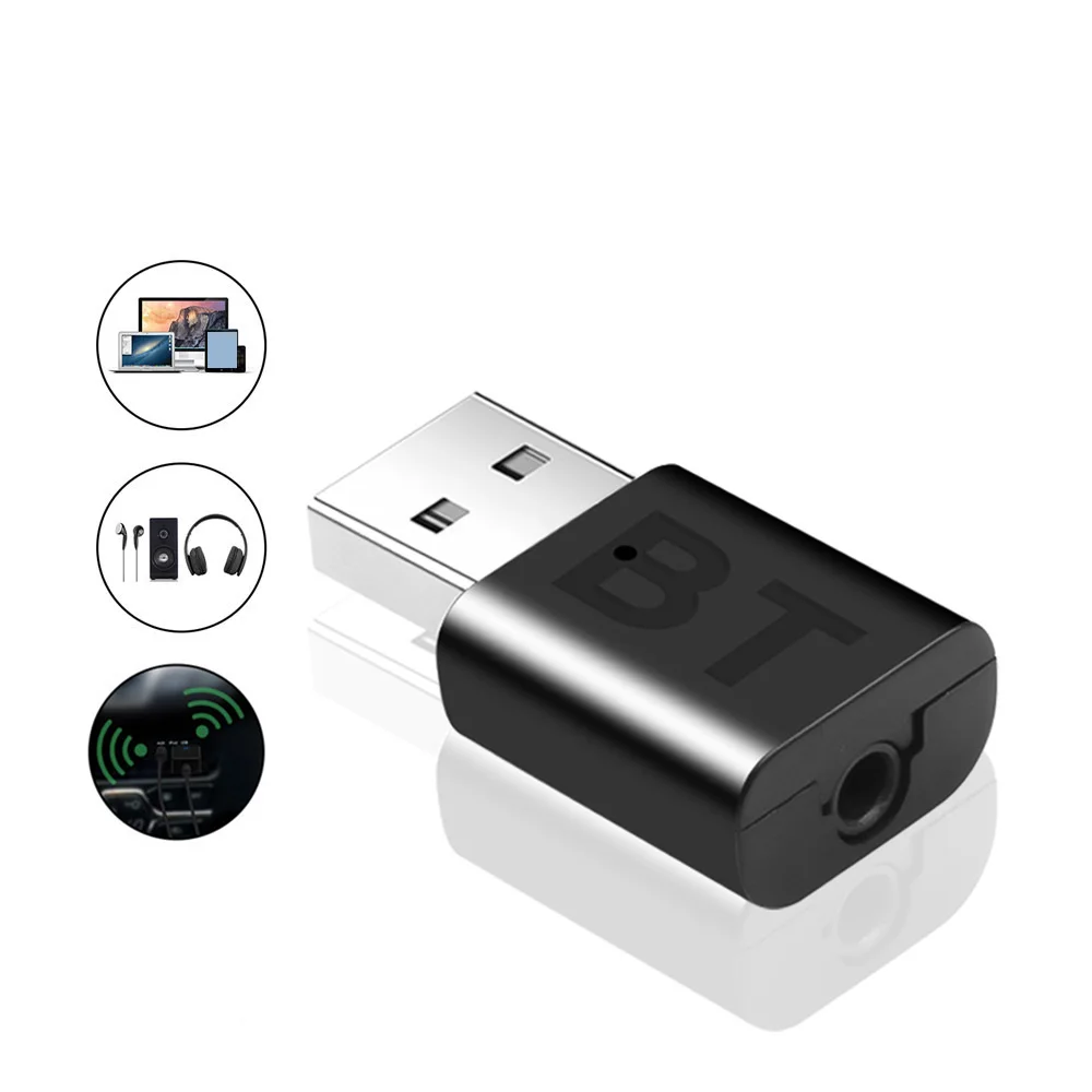 Мини 3,5 мм разъем AUX Bluetooth приемник автомобильный комплект аудио MP3 музыка USB ключ адаптер для беспроводной клавиатуры FM радио динамик