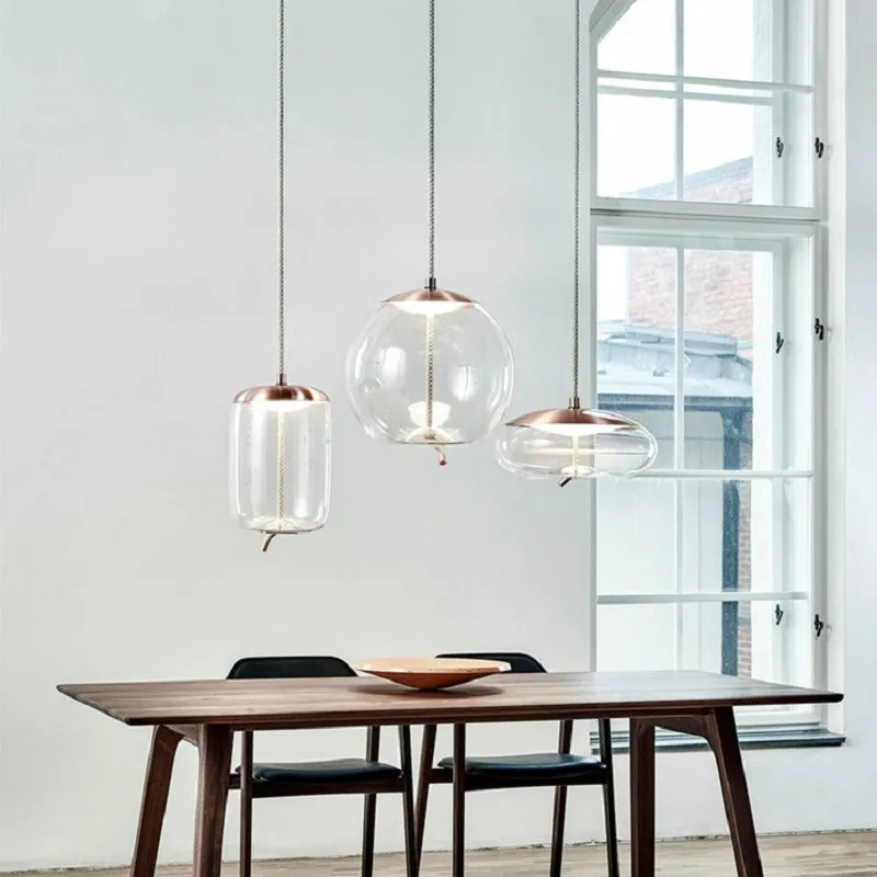 

Scandinavian Modern BROKIS Knot Pendant Lamp Bedside Luminaria Kitchen Hanging Lamps Deco Glass Lustre Pendant Lights Lamparass