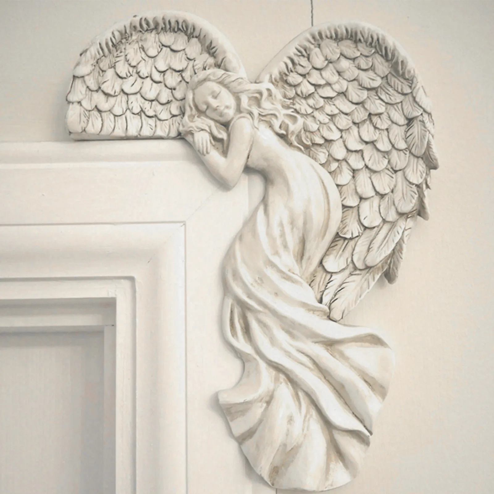 

Corner Angel Figurines Door Frame Angel Wing Sculpture Angel Watching Simulation Goddesses Sweet Expression Wedding Present Ang