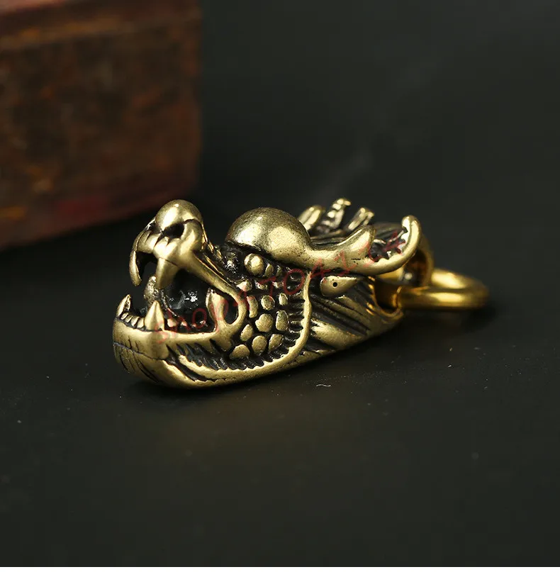 Креативная Чистая латунь Маленькая подвеска с головой дракона изысканные