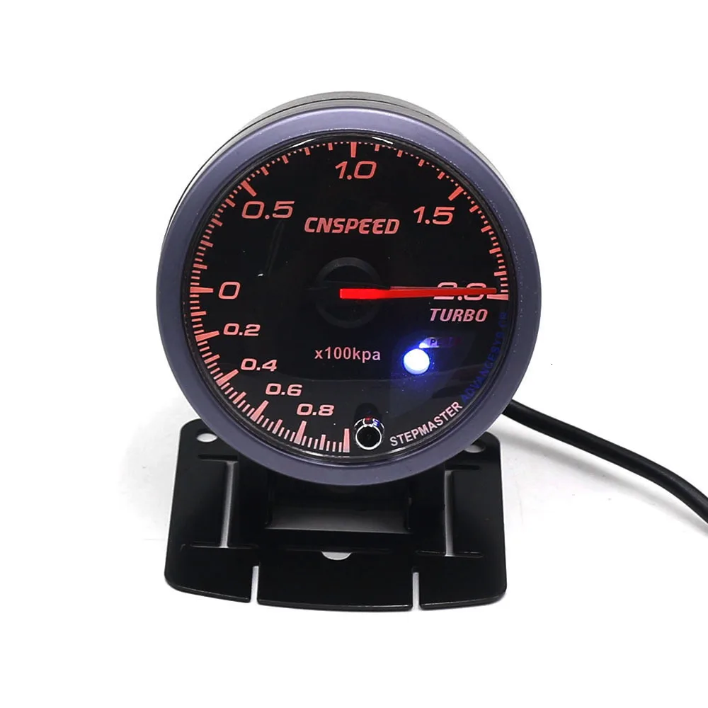 CNSPEED 60 мм Автомобильный турбо Boost Калибр бар с датчиком белый и янтарный освещение черное лицо турбо Boost метр/Автомобильный измеритель YC101347