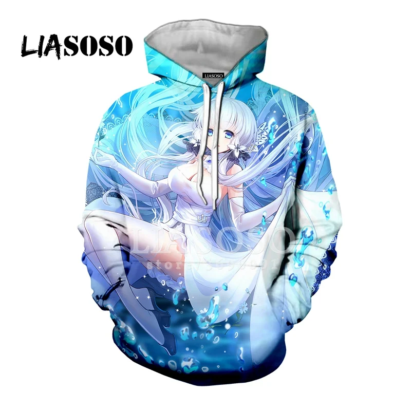 LIASOSO 3D Print Women Men Japan Anime Azur Lane Kawaii Girls Hooded Hoodies Sweatshirts Pullover Harajuku Streetwear X2440 | Мужская