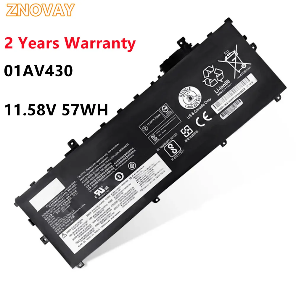 

Аккумулятор ZNOVAY 01AV494 01AV430 для ноутбука Lenovo Thinkpad X1 Carbon 5th 2017 6th 2018 Series 01AV429 SB10K97586 01AV431 57WH