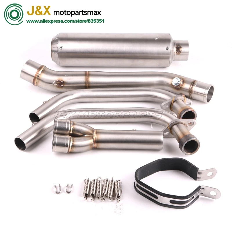 

MT-03 MT03 R25 R3 motorcycle exhaust muffler Full system contact middle pipe + exhaust FOR Yamaha R25 R3 2014-2016 Slip On