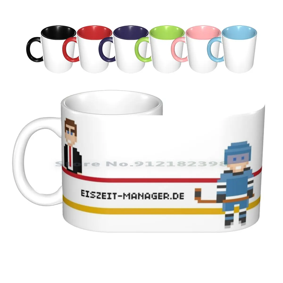 

Band Ceramic Mugs Coffee Cups Milk Tea Mug Glacial Manager Hockey Manager Hockey Pixelart 8 Bit Ice Hockey Creative Trending