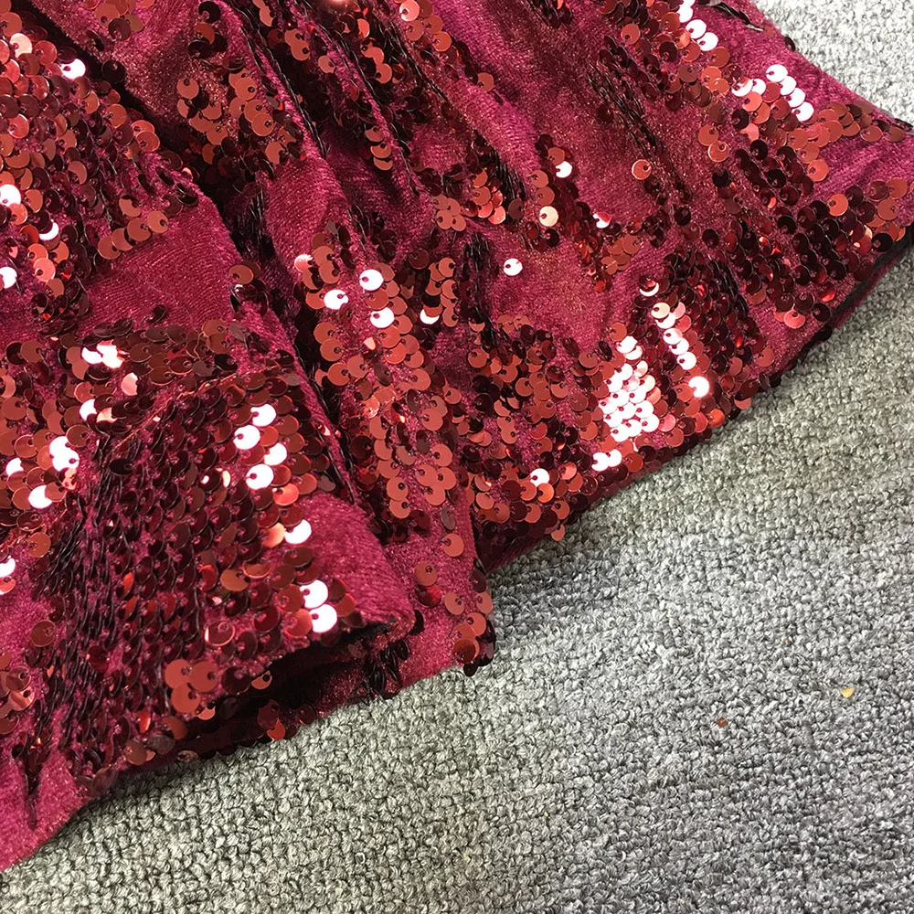 Floor-Length Off Shoulder Sequins Evening Women Dress Vintage Red Short Sleeve Velvet Sexy Long Party African Ladies Retro | Женская