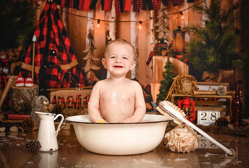 Фон для детской фотосъемки в стиле сафари с изображением леса джунглей |