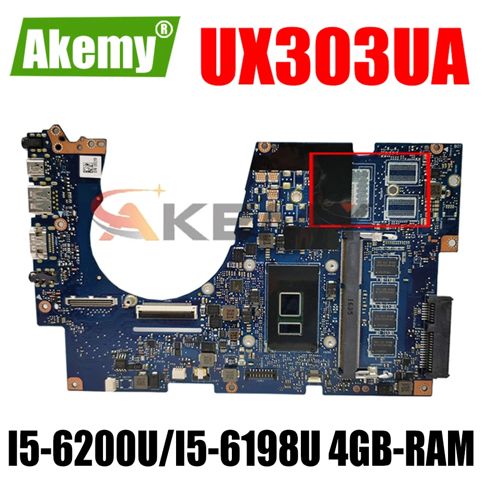 

Akmey UX303UA материнская плата для Asus ZenBook UX303UA UX303U UX303UB U303U ультрабук материнская плата UX303UA i5-6200U 4 Гб RAM