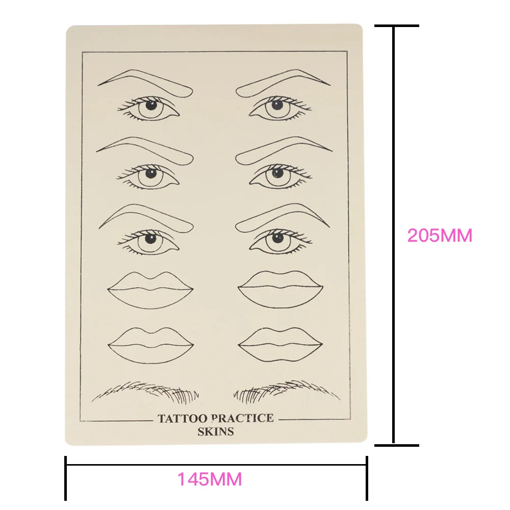 10 PCS Tattoo Eyebrow and Lip Practice Skin for Machine Pen Supply Permanent Makeup | Красота и здоровье