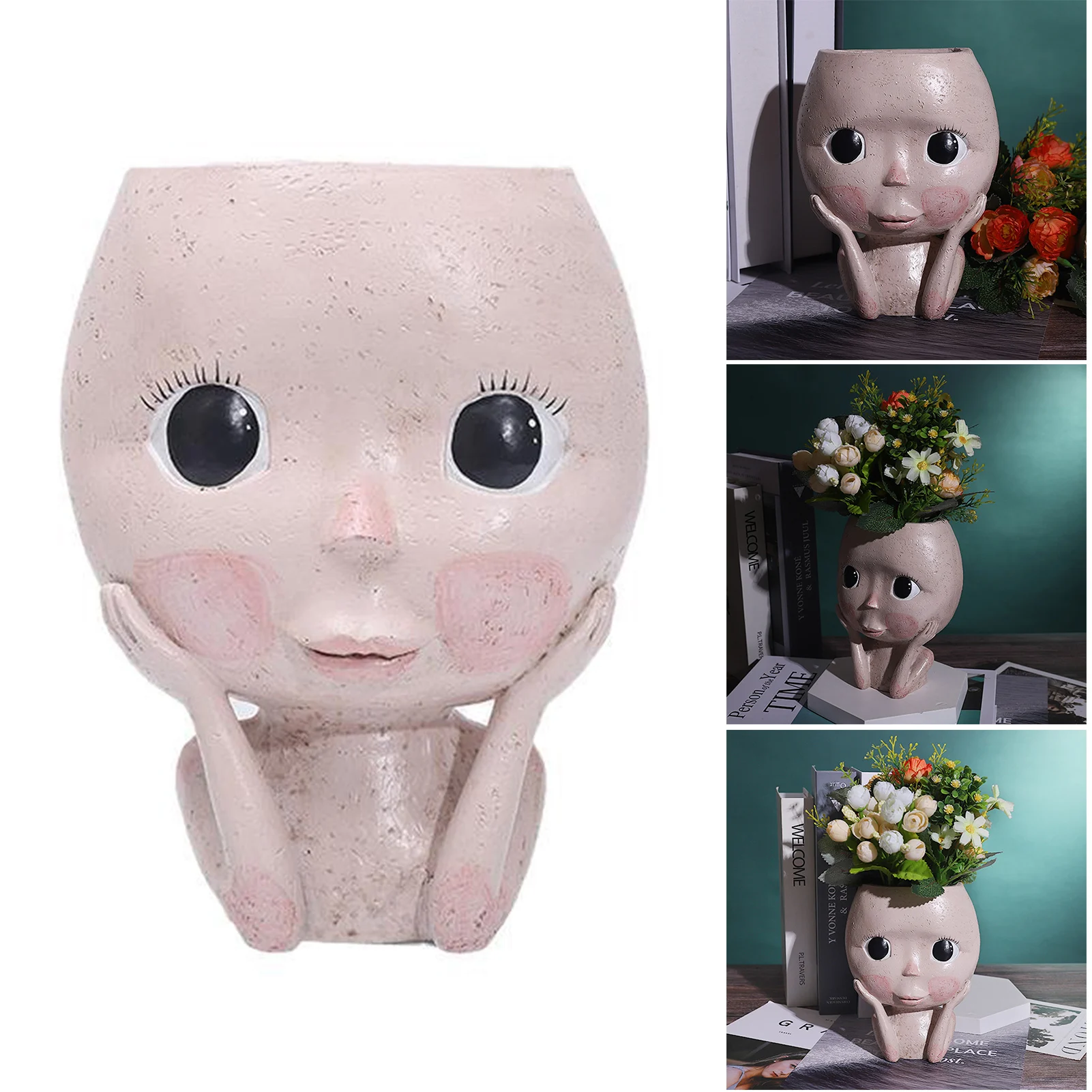 

Оптовая продажа статуя полимерный горшок 12*17*7 см художественные уход за кожей лица, горшок для растений, для хранения чехол для карликовое д...