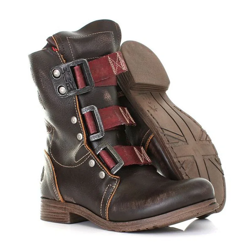 Мужские ботинки до середины икры мужская обувь на плоской подошве Винтажные из