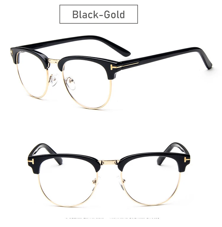 Классическая полуметаллическая оправа для женских и мужских очков, квадратная оправа для очков, прозрачные линзы, очки, оптическая оправа для очков - Цвет оправы: Black Silver