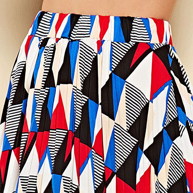 

Streetwear Print Skirt Geometric Asymmetrical African Women's Skirt