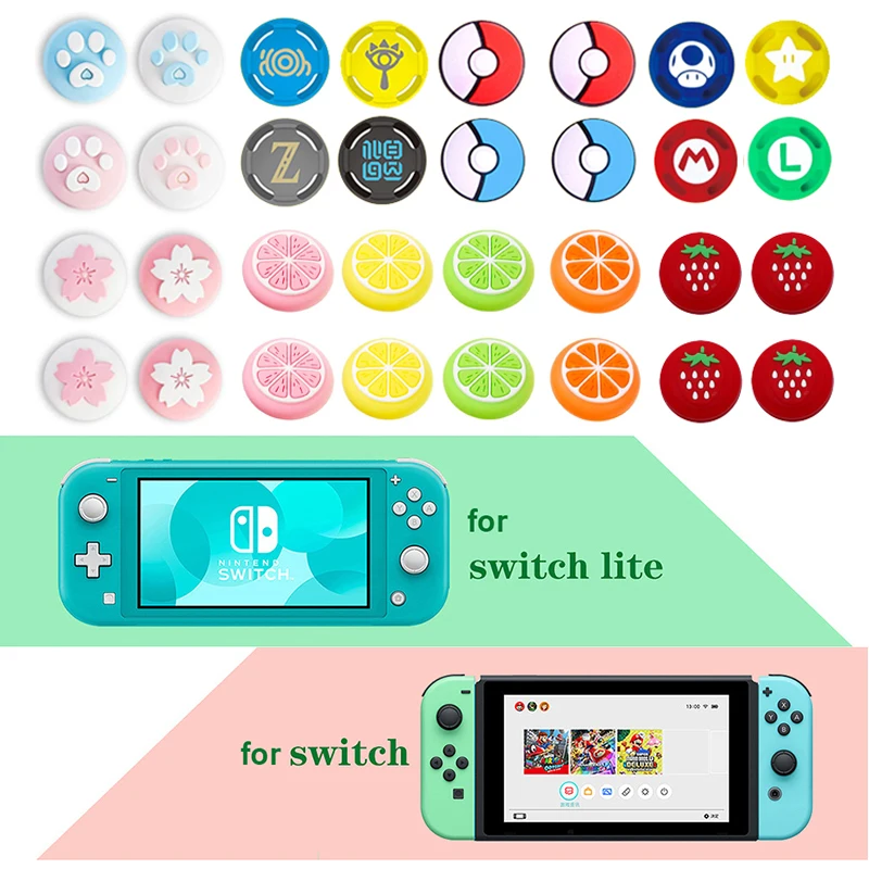 4 шт. аналоговые захваты для Кепки s Nintendo Switch Lite JoyCon контроллер палочки кожи Joy Con