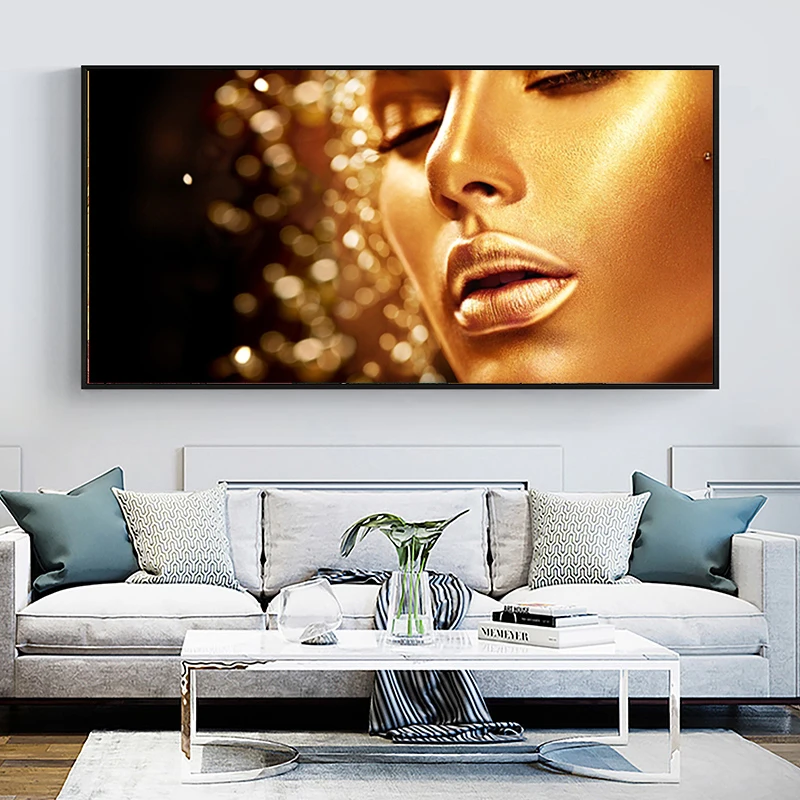 

Gold Nude African Art Woman Canvas Painting Posters and Prints of Scandinavian Art Wall Home Decor Pictures for Living Room