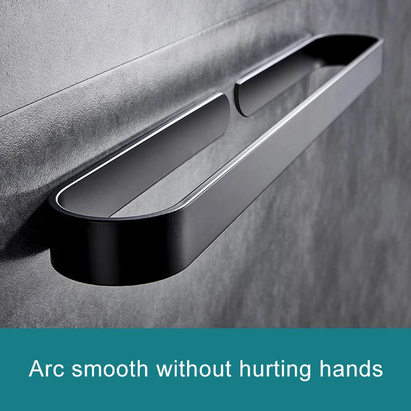 Самоклеящийся держатель для банных полотенец ML65B черный полка ванной комнаты без