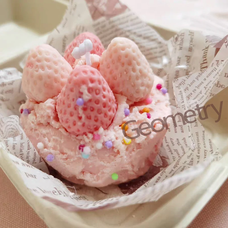

DIY strawberry ice cream making mold candle soap silicone mold