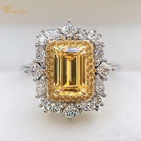 wong rain luxury 925 sterling silver emerald cut created moissanite wedding engagement classic women rings fine jewelry gift