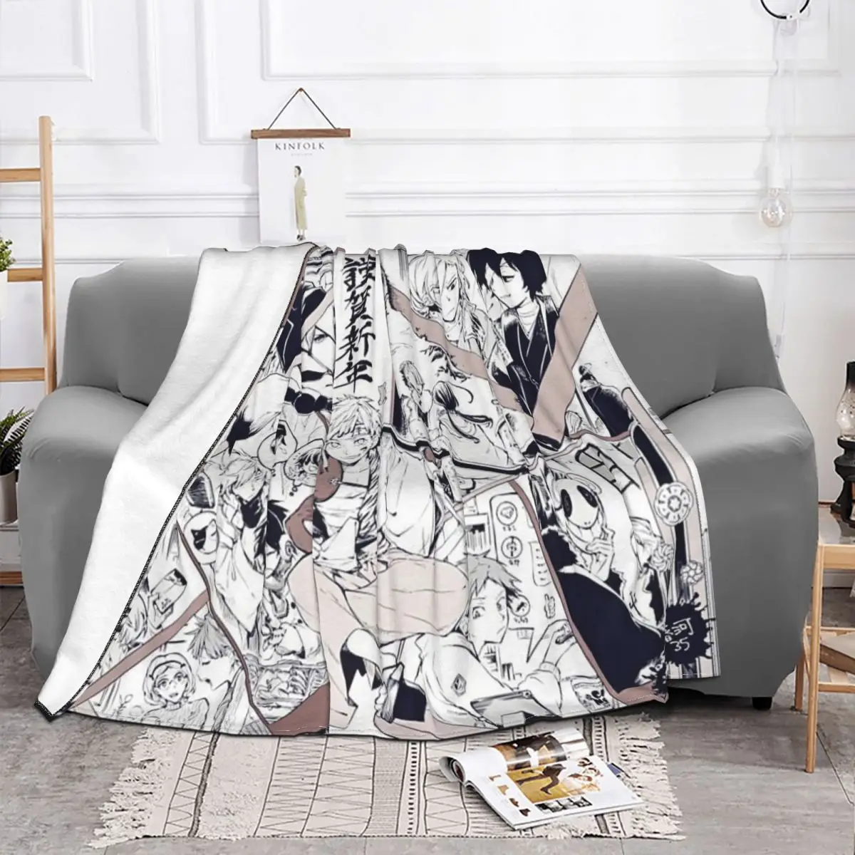 

Bungou Stray Dogs Blankets Flannel Printed Dazai Osamu Portable Super Soft Throw Blankets for Home Office Bedspreads
