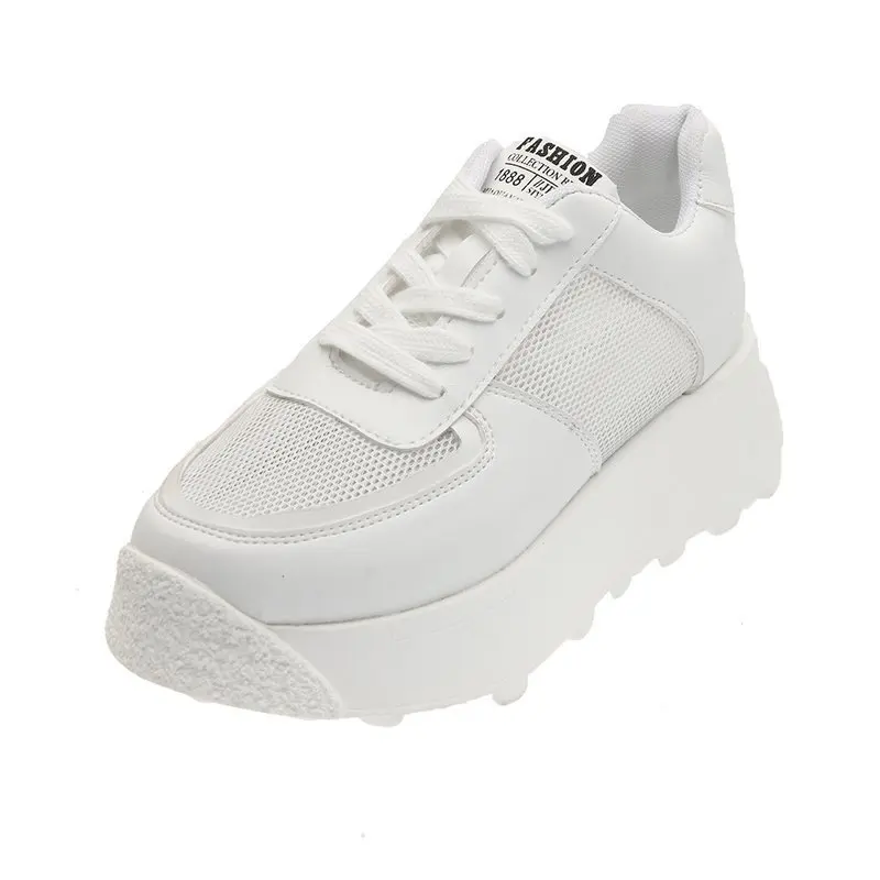 

Cross Women's Shoes Tennis Female Wedge Basket 2021 Round Toe Casual Sneaker Clogs Platform Breathable Sports Small Creepers New