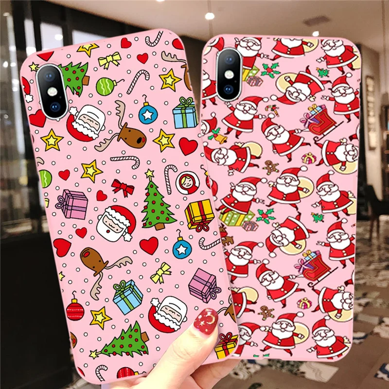 Cartoon Christmas Phone Case For iPhone 12 11 Pro Max X XR XS Max 6 6s 7 8 Plus 12Mini 5 5S SE 2020 Soft Cover For iPhone 13 Pro