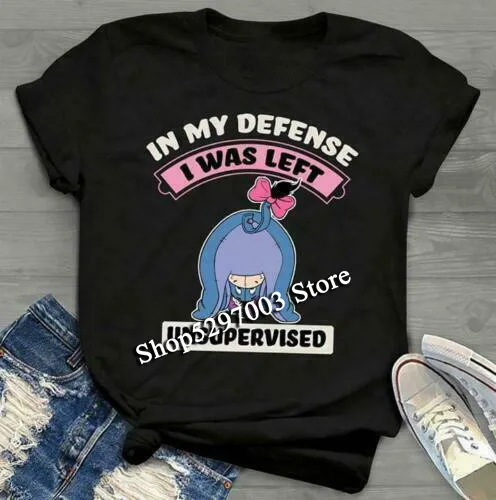 Eeyore In My Defense я остался без присмотра женская футболка черная хлопковая S 3Xl верхняя