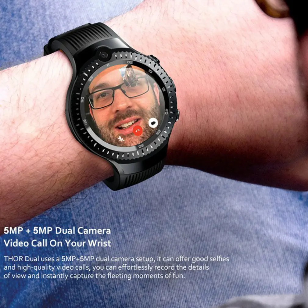 Zeblaze THOR 4 Dual 4G SmartWatch 5.0MP + двойная камера 1 &quotAOMLED GPS/GLONASS Гб 16 Смарт часы для