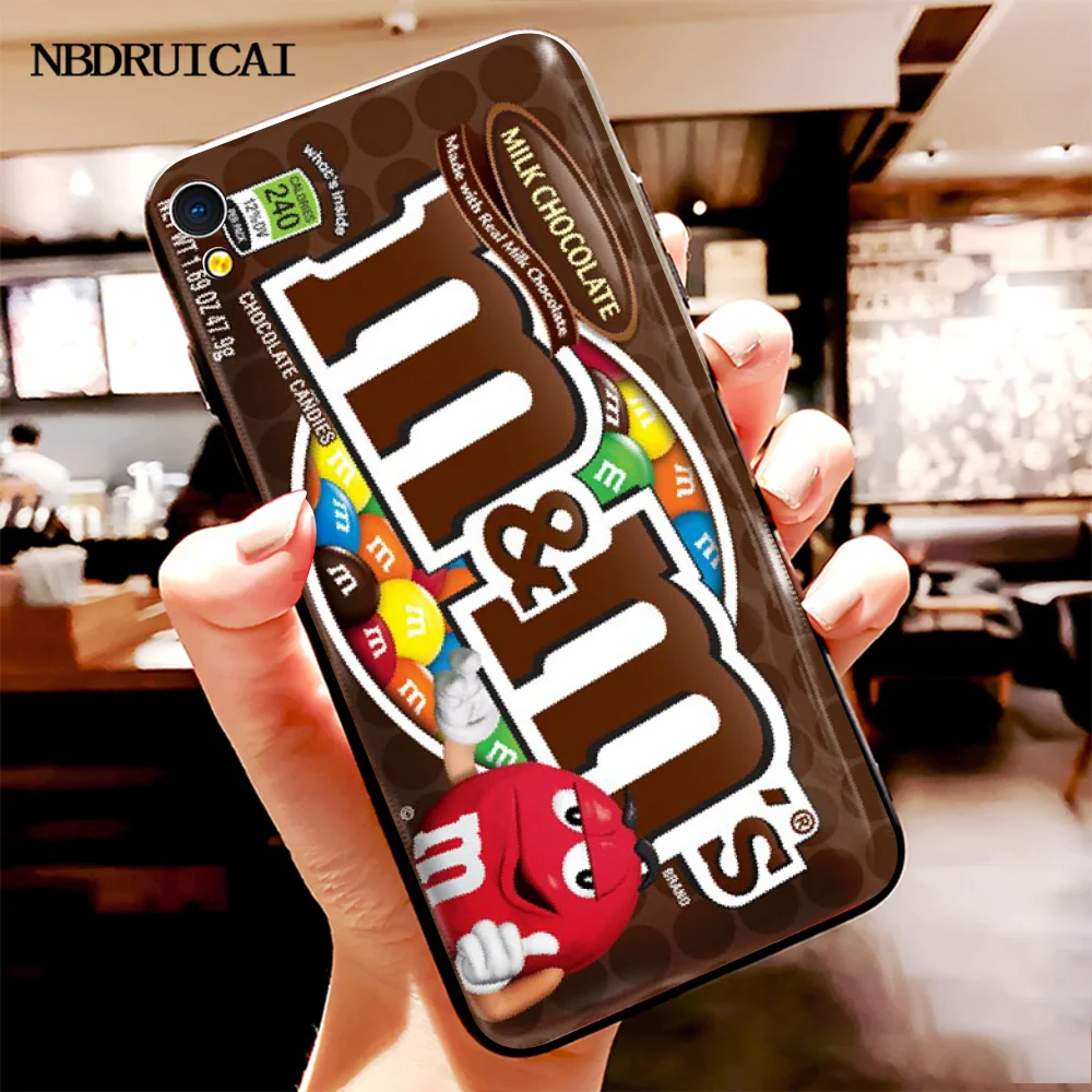 Чехол NBDRUICAI M &amp Ms с рисунком шоколада черный мягкий чехол для Vivo Y91c Y17 Y51 Y67 Y55 Y93 Y81S