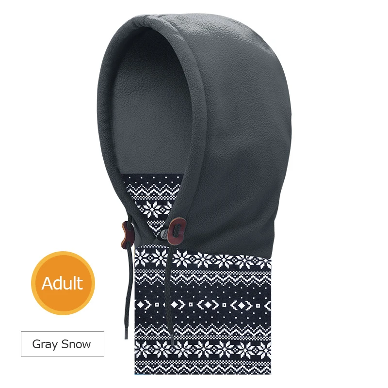 E802 Gray Snow AONIJIE E802 унисекс для взрослых и детей, двухслойная Зимняя Теплая Флисовая Балаклава, лыжная шапка, маска, шарф для бега - Цвет: E802 Gray Snow