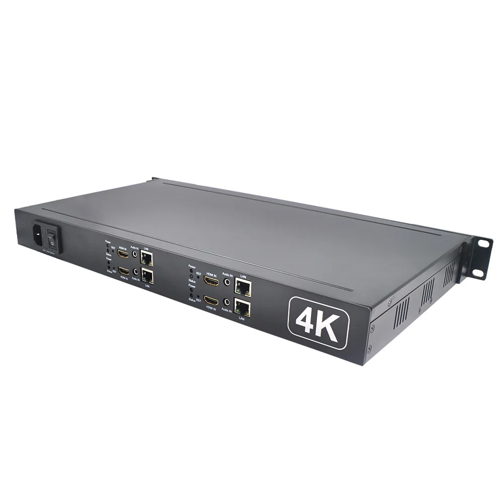 4K HDMI кодировщик 4 канальный H265 к IP 1U монтируемый в стойку видео кодировщик|Теле- и